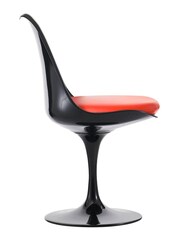Fusion Living Red Faux Tulip Dining Chair with Luxurious Set of 2 Cushion - Image 4 of 6