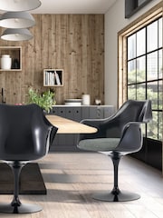 Fusion Living Grey Tulip Set of 2 Armchair with Luxurious Cushion - Image 1 of 6