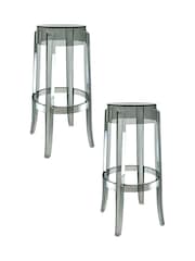 Fusion Living Grey Ghost Style Bar Stool - 76cm - Image 5 of 6