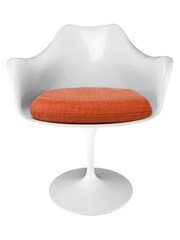 Fusion Living Orange Tulip Single Armchair with PU Cushion - Image 3 of 6
