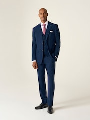 Skopes Blue Tailored Fit Wright Pinstripe Suit Jacket - Image 4 of 7
