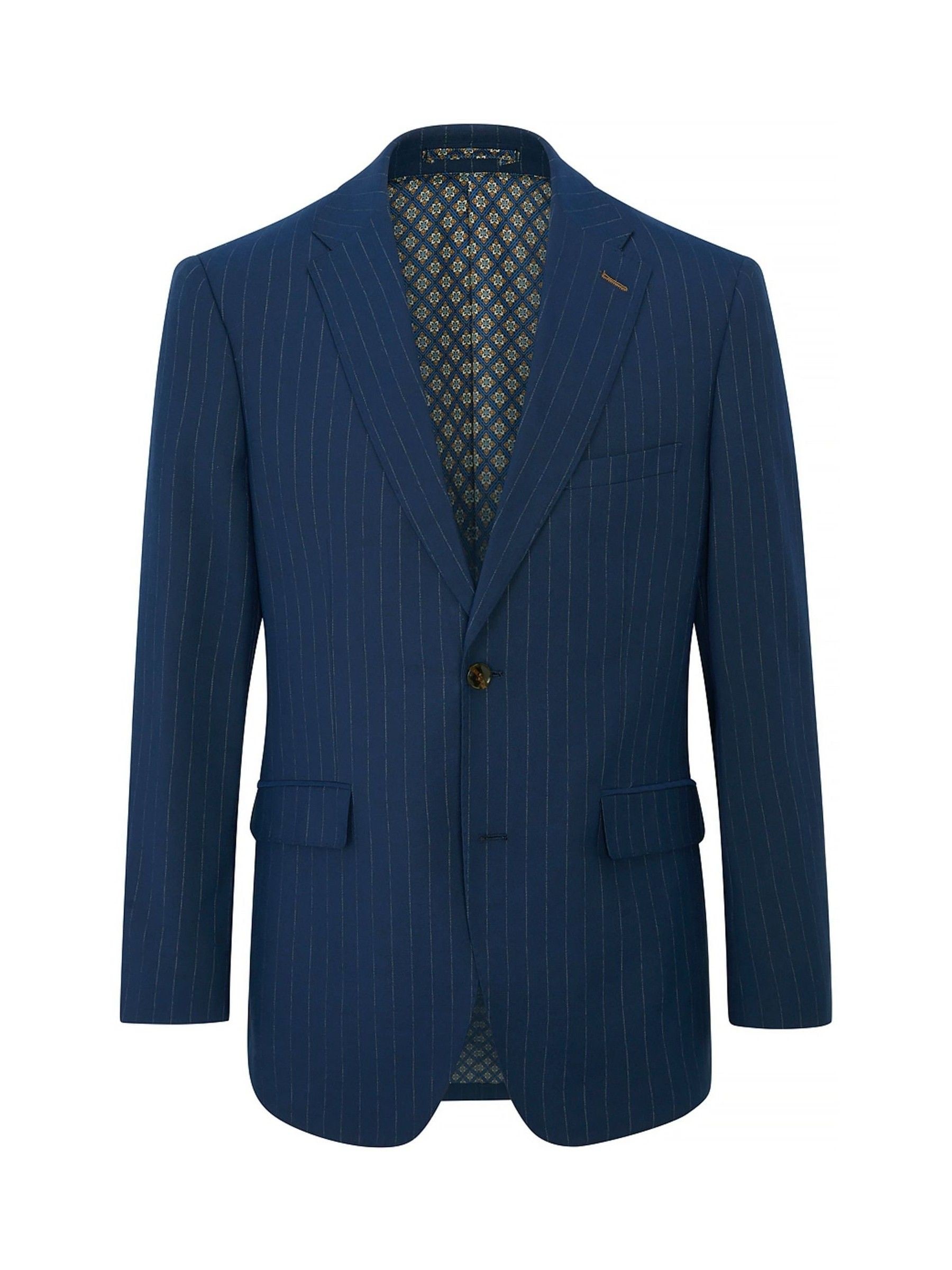 Buy Skopes Blue Tailored Fit Wright Pinstripe Suit Jacket from