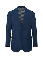 Skopes Blue Tailored Fit Wright Pinstripe Suit Jacket - Image 6 of 7