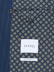 Skopes Blue Tailored Fit Wright Pinstripe Suit Jacket - Image 7 of 7