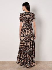 Apricot Black Positano Scarf Print Maxi Dress - Image 2 of 4