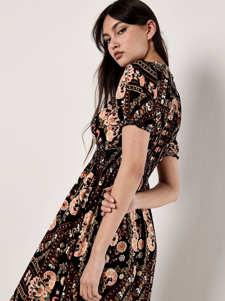 Apricot Black Positano Scarf Print Maxi Dress - Image 4 of 4 Apricot Black Positano Scarf Print Maxi Dress - Image 4 of 4