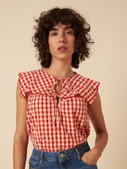 Nobodys Child Red Bridy Sleeveless 100% Organic Cotton Blouse - Image 3 of 5