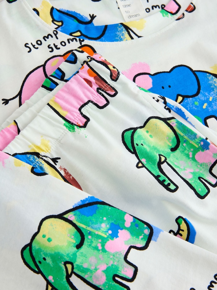Ecru Elephant 100% Cotton Long Sleeve Pyjamas - Image 10 of 10