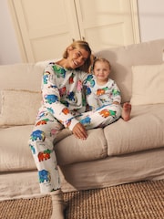 Ecru Elephant 100% Cotton Long Sleeve Pyjamas - Image 2 of 10