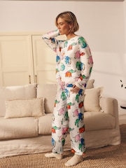 Ecru Elephant 100% Cotton Long Sleeve Pyjamas - Image 4 of 10