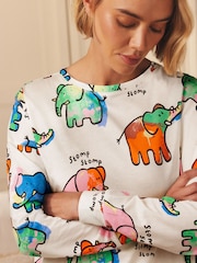 Ecru Elephant 100% Cotton Long Sleeve Pyjamas - Image 6 of 10
