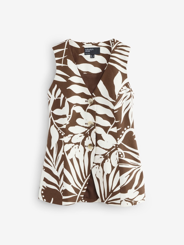 Nobodys Child Brown Longline Waistcoat - Image 6 of 6