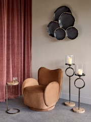 Libra Interiors Brown Large Rutland Pillar Floor Hurricane - Image 2 of 7
