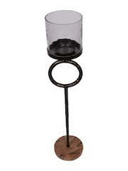 Libra Interiors Brown Large Rutland Pillar Floor Hurricane - Image 3 of 7