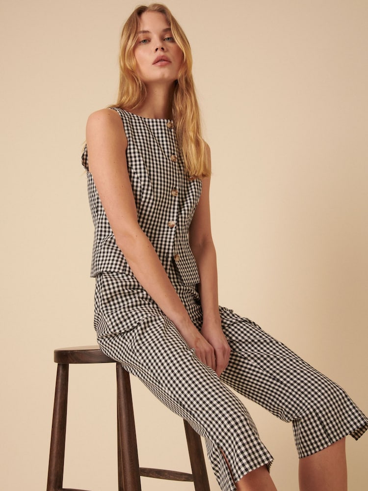 Nobodys Child Grey Ollie Gingham Capri Trousers - Image 4 of 4