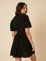 Nobodys Child Black Petite Starlight Plain 100% Cotton Mini Dress - Image 2 of 4