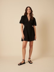 Nobodys Child Black Petite Starlight Plain 100% Cotton Mini Dress - Image 3 of 4