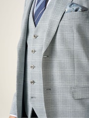Skopes Blue Tailored Fit Aspen Puppytooth Check Blazer Jacket - Image 5 of 7