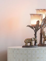 Libra Interiors Gold Small Kariba Elephant Hurricane 30cm - Image 1 of 6
