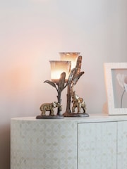 Libra Interiors Gold Small Kariba Elephant Hurricane 30cm - Image 2 of 6