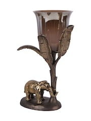 Libra Interiors Gold Small Kariba Elephant Hurricane 30cm - Image 3 of 6