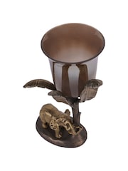Libra Interiors Gold Small Kariba Elephant Hurricane 30cm - Image 4 of 6