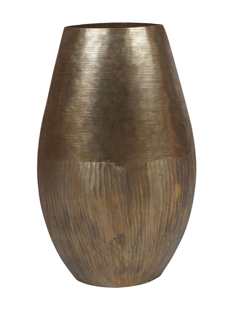 Libra Interiors Brass Southwold Textured Oval Antique Vase 80cm - Image 2 of 6 Libra Interiors Brass Southwold Textured Oval Antique Vase 80cm - Image 2 of 6