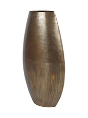 Libra Interiors Brass Southwold Textured Oval Antique Vase 80cm - Image 4 of 6
