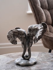 Libra Interiors Grey Kariba Cast Aluminium Nuzzling Elephants Sculpture - Image 1 of 6