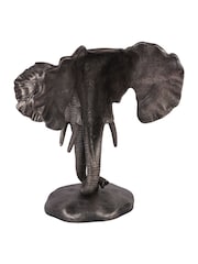 Libra Interiors Grey Kariba Cast Aluminium Nuzzling Elephants Sculpture - Image 4 of 6