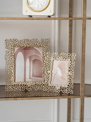 Libra Interiors Gold Miel Cast Aluminium Photo Frame - Image 1 of 6