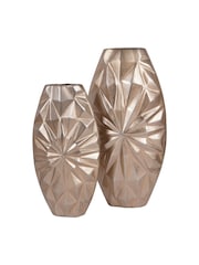 Libra Interiors Gold Hatton Cast Aluminium Vase 32cm - Image 2 of 6