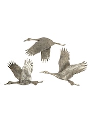 Libra Interiors Gold Crane Trio Cast Aluminium Wall Art - Image 3 of 6