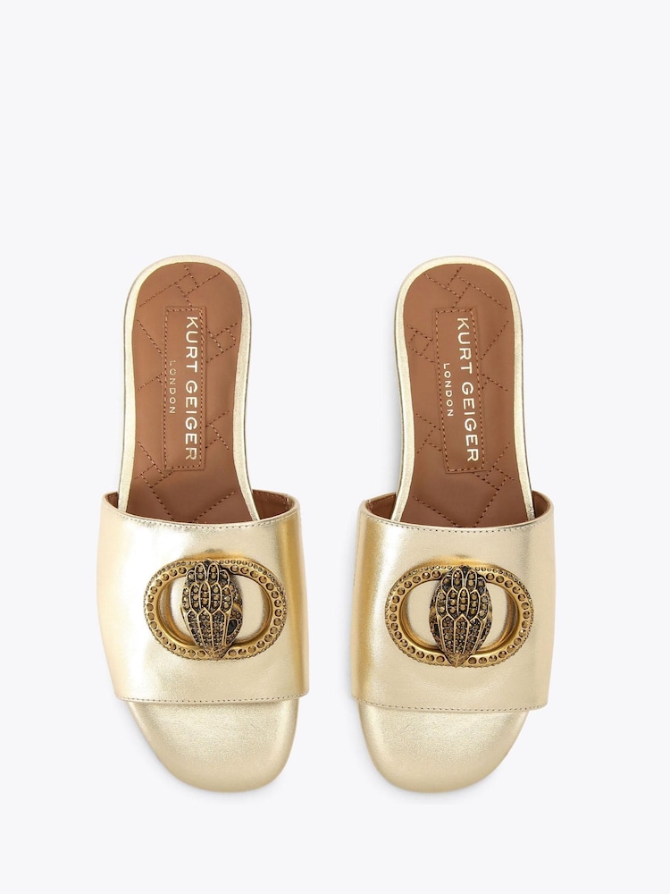 Kurt Geiger London Gold Chelsea Flat Sandal - Image 2 of 4