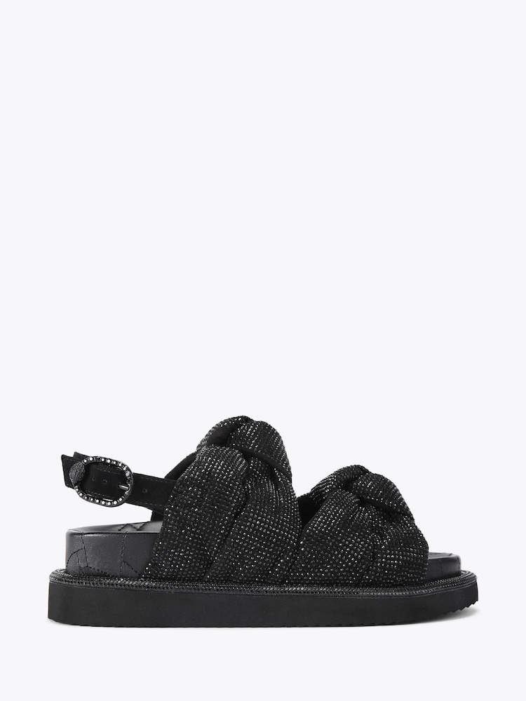 Kurt Geiger London Orson Knot Black Sandals - Image 1 of 4 Kurt Geiger London Orson Knot Black Sandals - Image 1 of 4