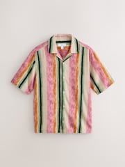 Pink Watercolour Stripe Short Sleeve Shirt - Image 1 of 3