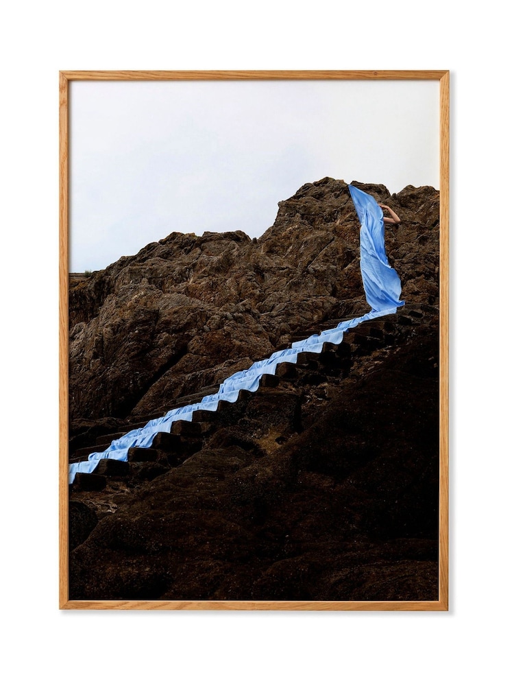 Paper Collective White Blue Light Blue Brown Green Beige The Stairs Wall Art - Image 2 of 2