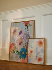 Paper Collective Grey Orange Blue Pink Three Flowers - Image 1 of 2