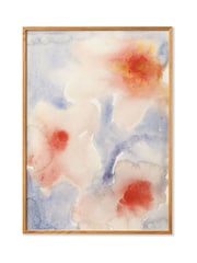 Paper Collective Grey Orange Blue Pink Three Flowers - Image 2 of 2