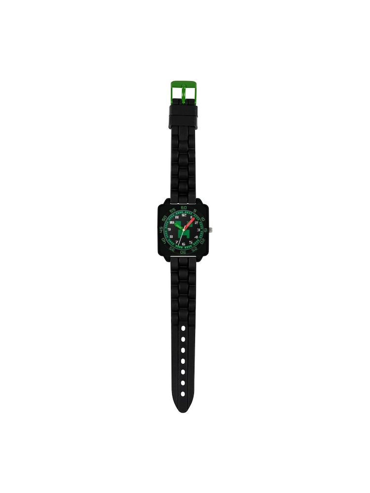 Tikkers Green Minecraft Black Silicon Strap Watch - Image 1 of 4 Tikkers Green Minecraft Black Silicon Strap Watch - Image 1 of 4