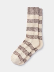 Aubin Dale Twist Striped Brown Socks - Image 1 of 1