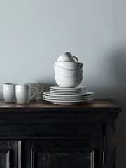 The Set 16 Piece White Bobble Dinner and Mugs Set - Image 1 of 6