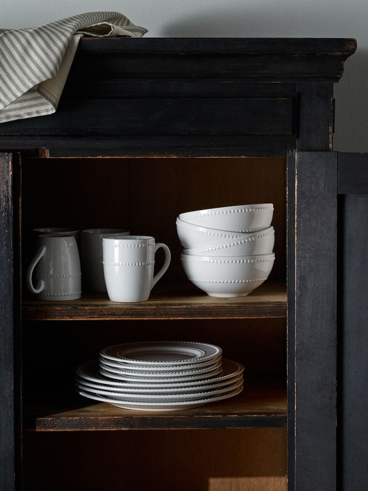 The Set 16 Piece White Bobble Dinner and Mugs Set - Image 2 of 6