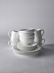 The Set 16 Piece White Bobble Dinner and Mugs Set - Image 4 of 6