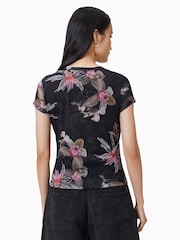 AllSaints Black Ellie Mesh T-Shirt - Image 3 of 7