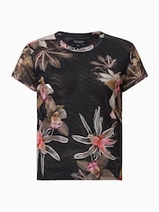 AllSaints Black Ellie Mesh T-Shirt - Image 6 of 7