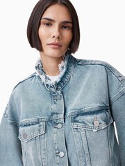 AllSaints Blue Sonny Crop Jacket - Image 5 of 8