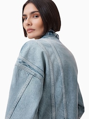 AllSaints Blue Sonny Crop Jacket - Image 7 of 8