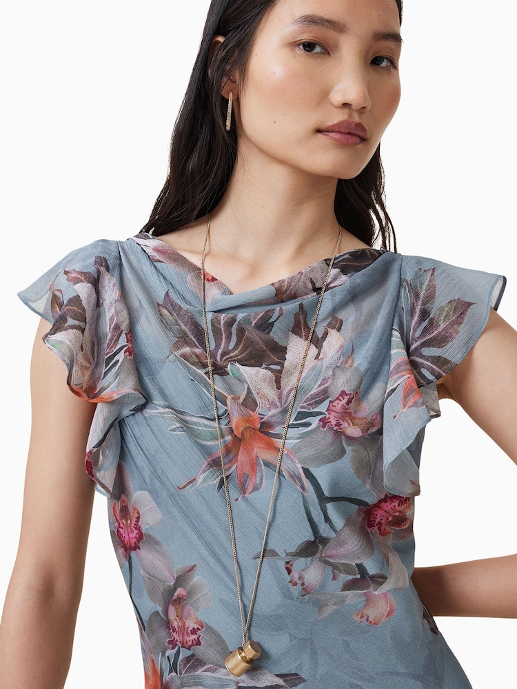 AllSaints Blue Flora Dress - Image 2 of 6