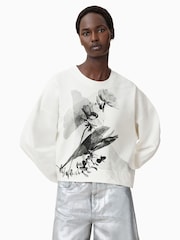 AllSaints White 100% Organic Cotton Lyss Lila Sweater - Image 2 of 6